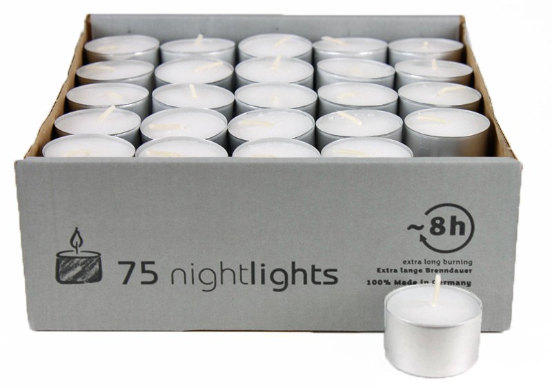 Picture of 75 tea light long burning candles